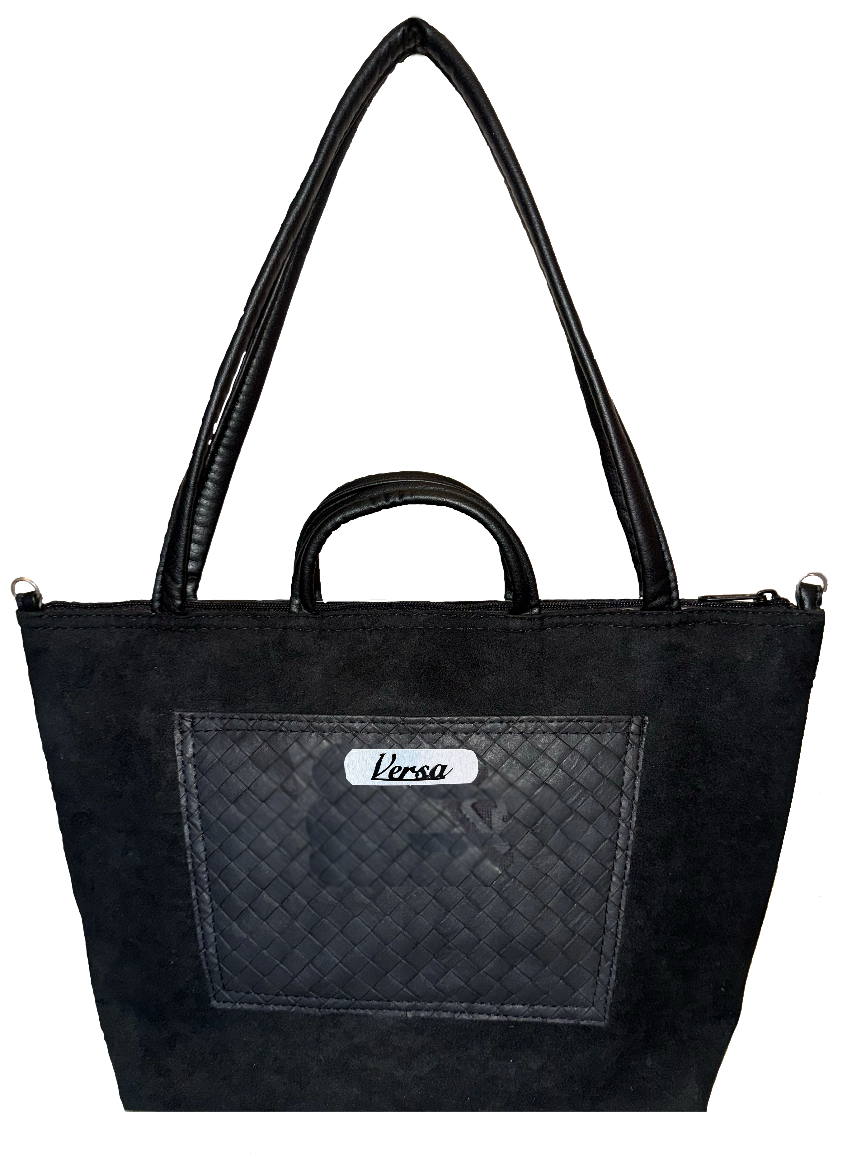 "Classic" Black Suede & Basketweave