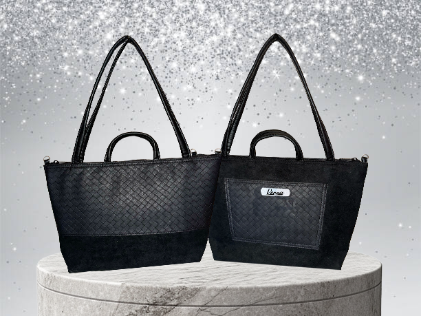 "Classic" Black Suede & Basketweave