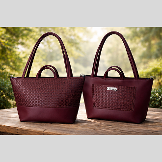 Burgundy & Basketweave