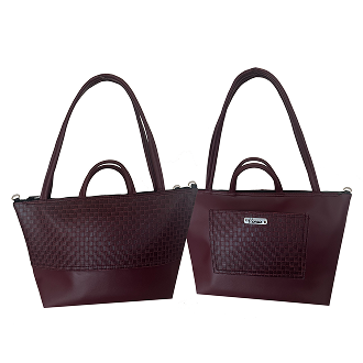 Burgundy & Basketweave
