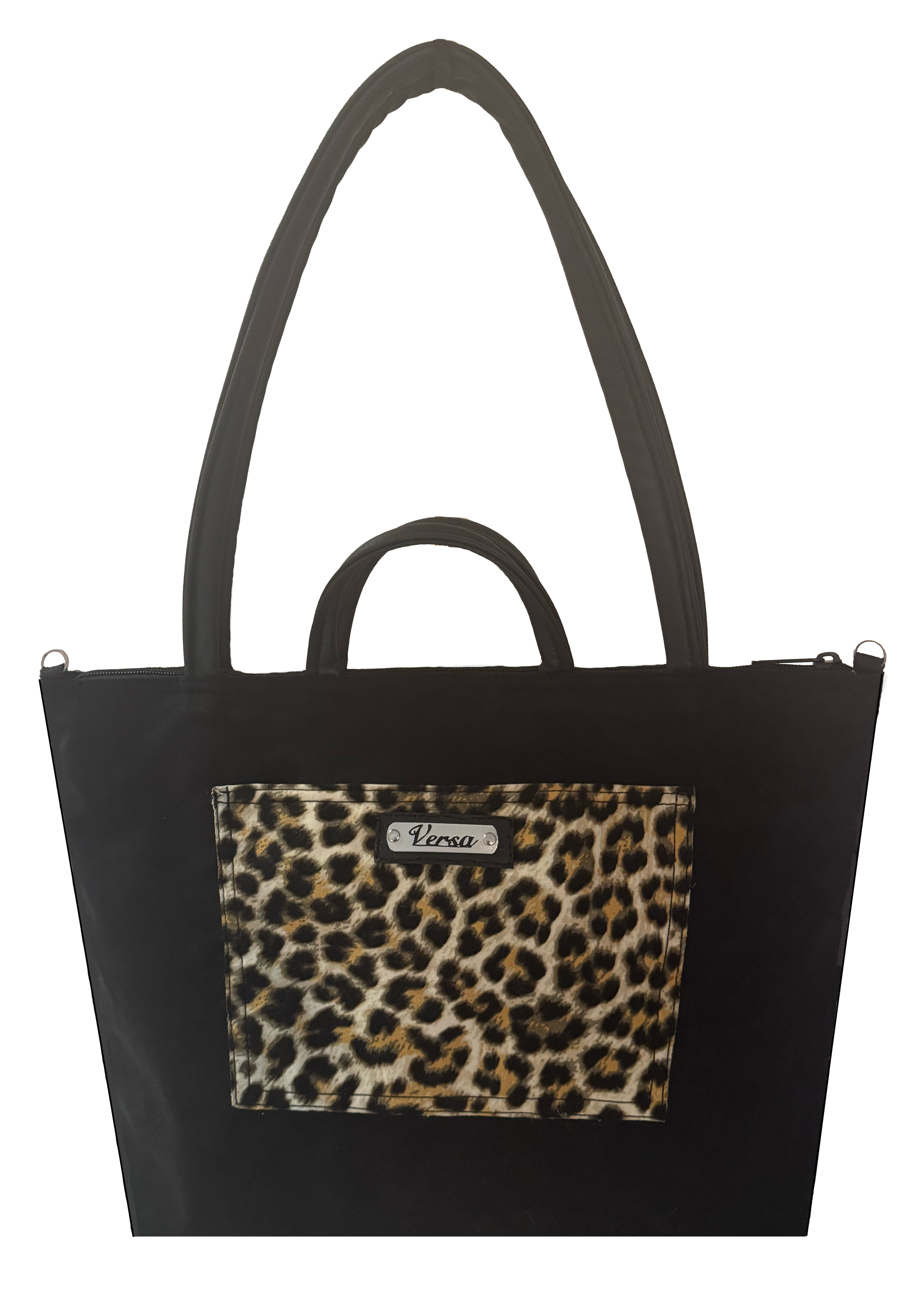 Leopard & Black Suede (w/covere button)